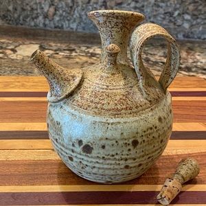 Handmade pottery honey pot